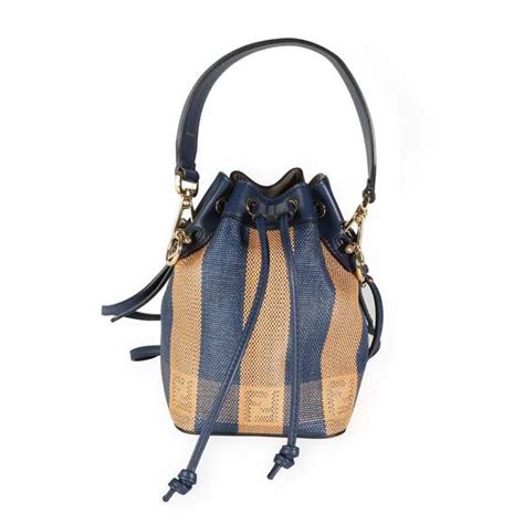 fendi blue & orange raffia mini mon trésor bag|Shop Blue Fendi Online .